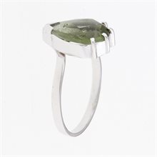 Silver ring with moldavite 004