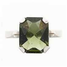 Anello Argento con codice moldavite 006