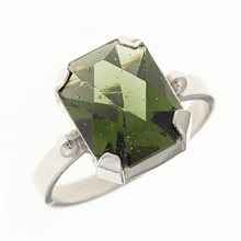 Anello Argento con codice moldavite 006