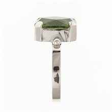 Anello Argento con codice moldavite 006