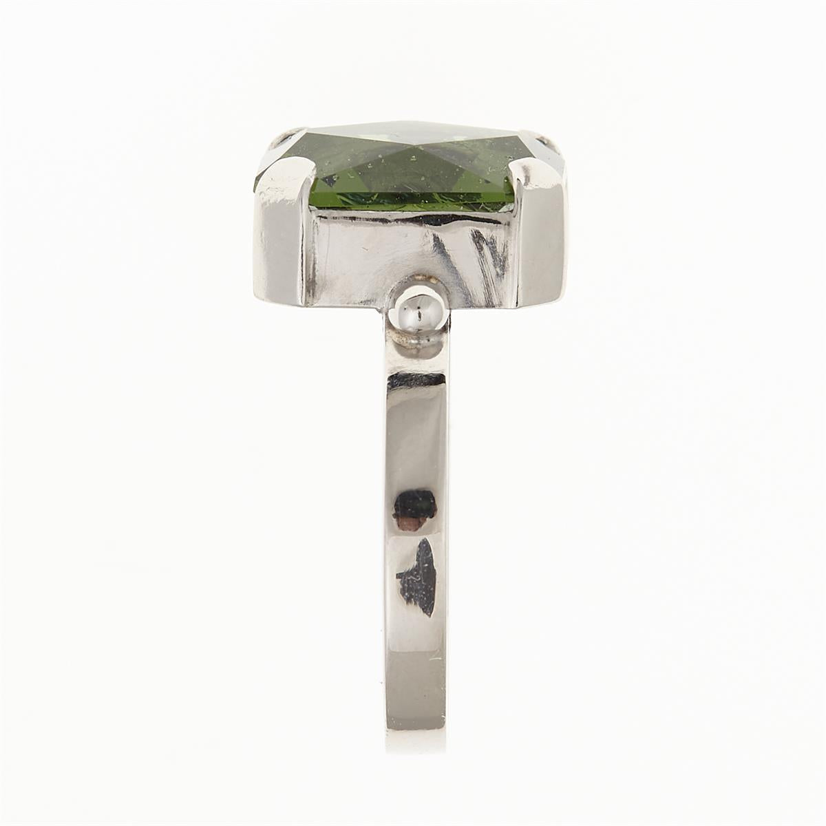 Silver ring with moldavite 006