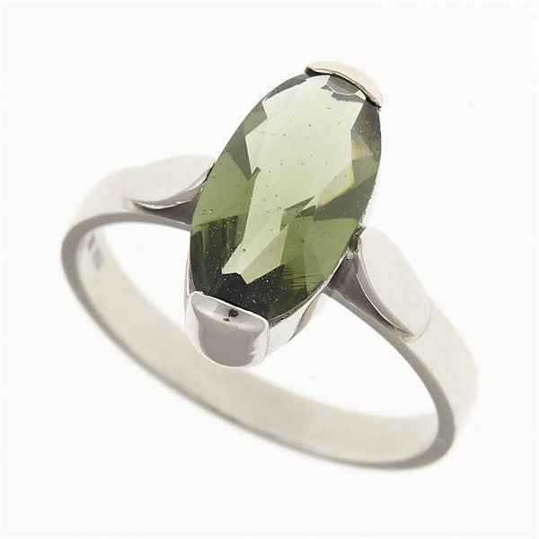 Anello Argento con codice moldavite 029