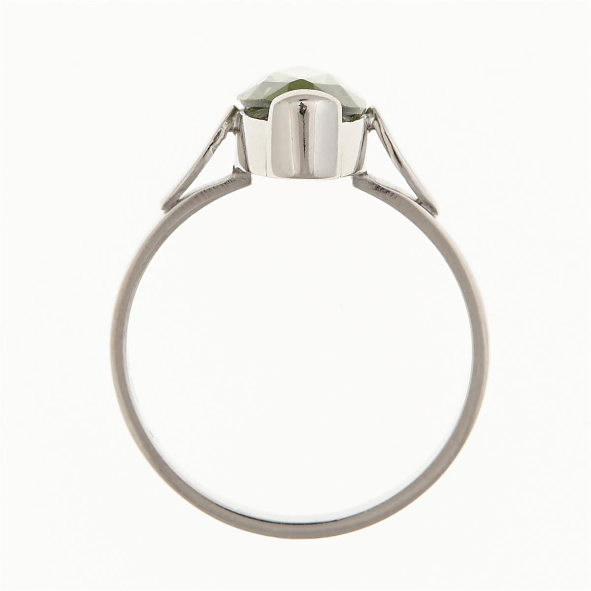 Silver ring with moldavite 029