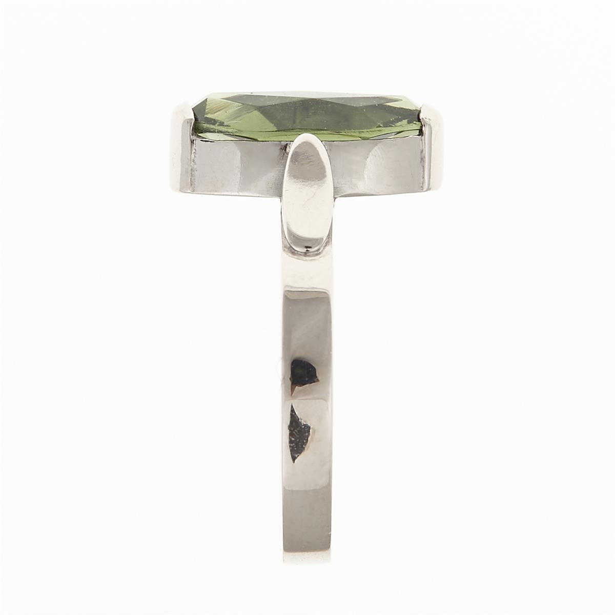 Silver ring with moldavite 029