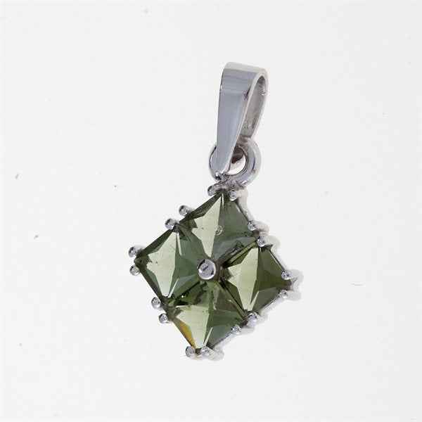 Silver pendant with moldavites 3535