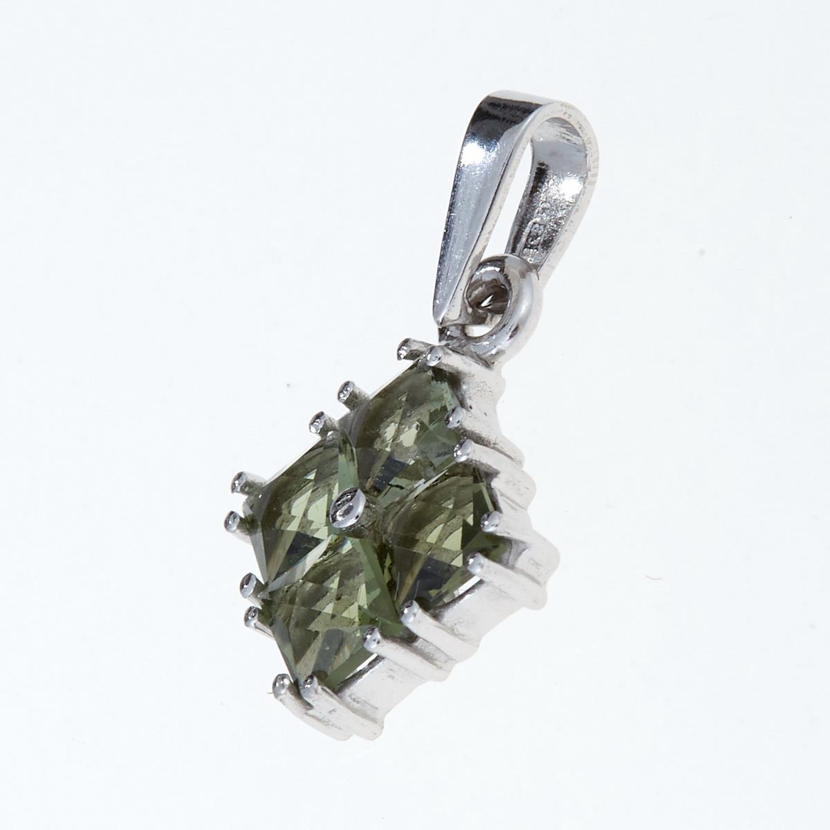 Silver pendant with moldavites 3535