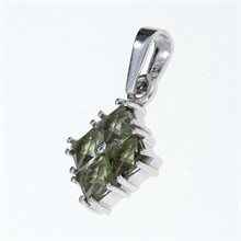 Silver pendant with moldavites 3535