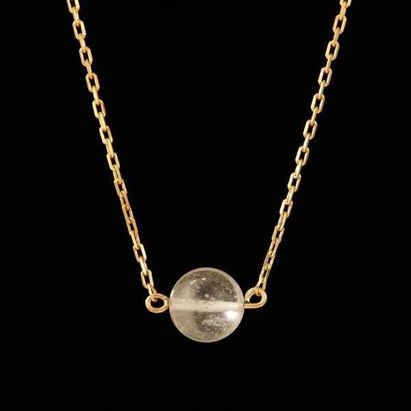 Silver necklace with Libyan glass 25