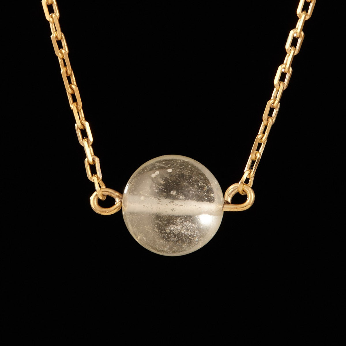 Silver necklace with Libyan glass 25