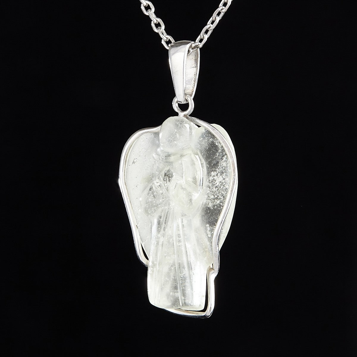 Silver pendant with Libyan glass - angel 25-76