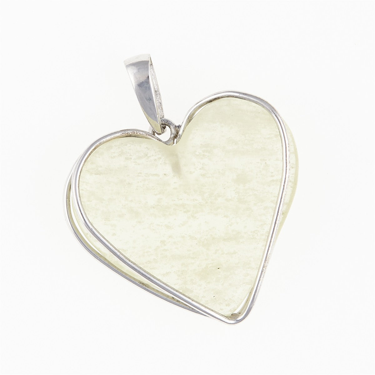Silver pendant with Libyan glass - heart 25-83