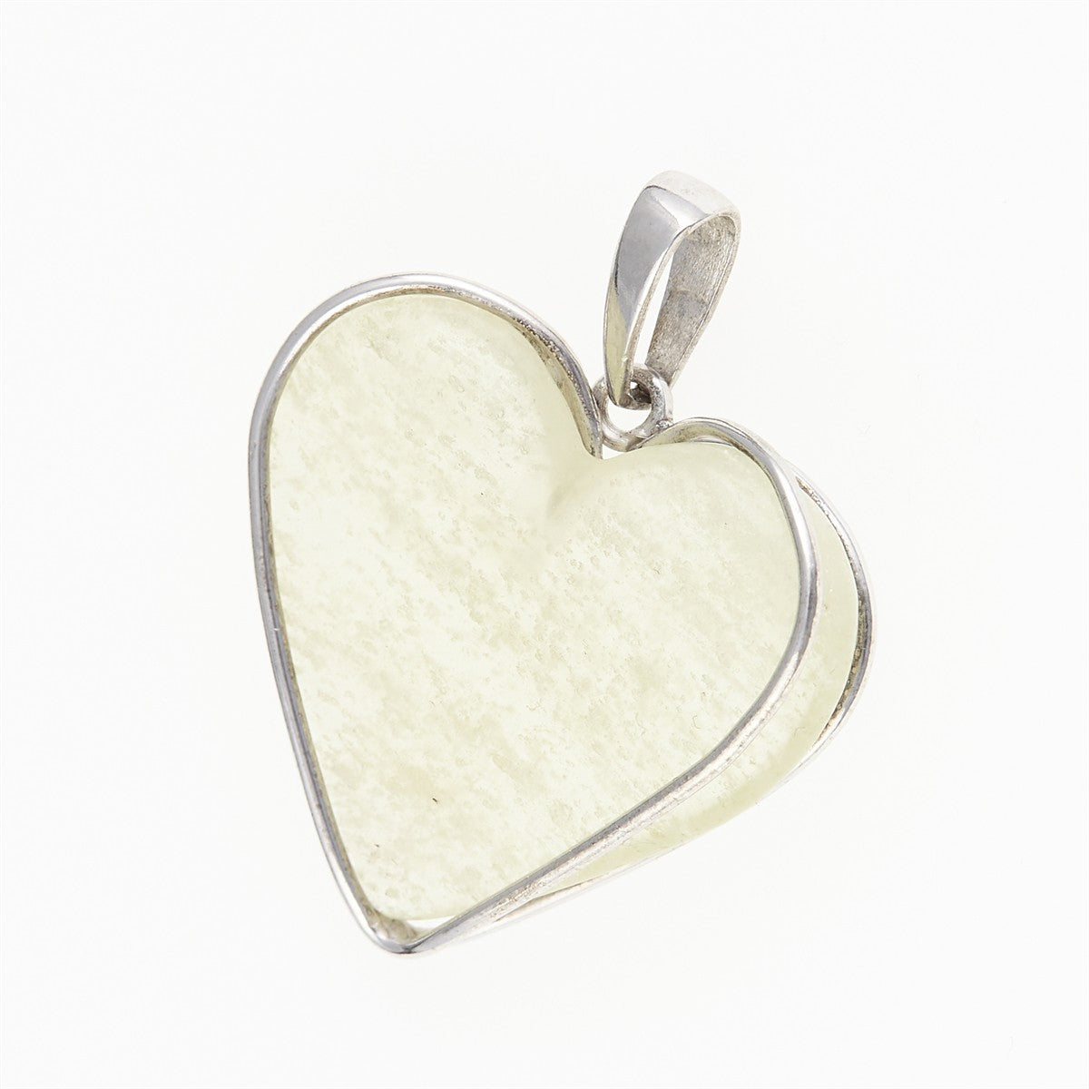 Silver pendant with Libyan glass - heart 25-83