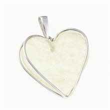 Silver pendant with Libyan glass - heart 25-83