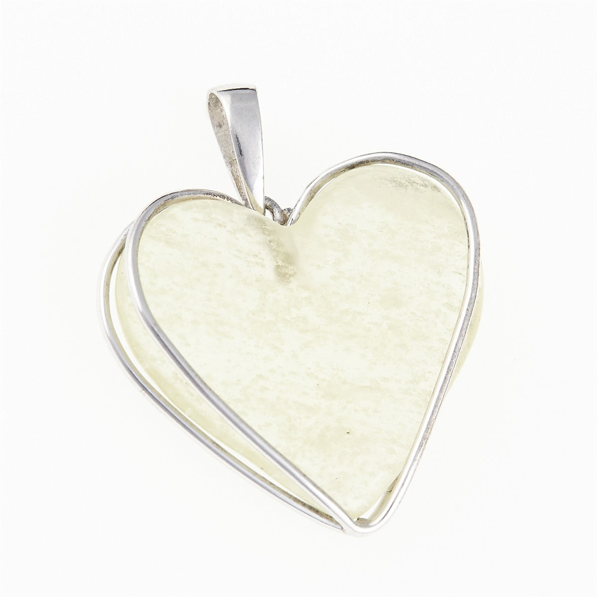 Silver pendant with Libyan glass - heart 25-83