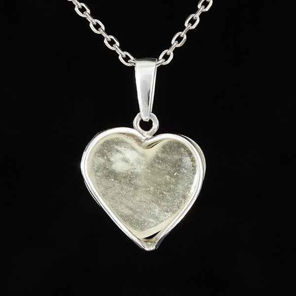 Silver pendant with Libyan glass - heart 25-85