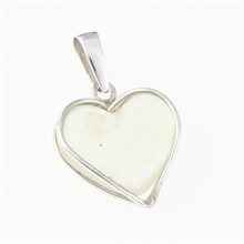 Silver pendant with Libyan glass - heart 25-85