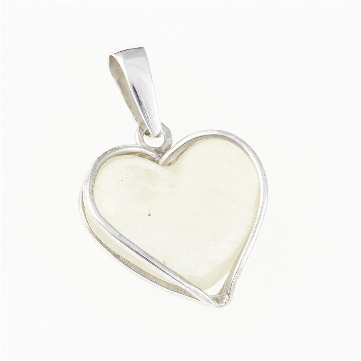 Silver pendant with Libyan glass - heart 25-85
