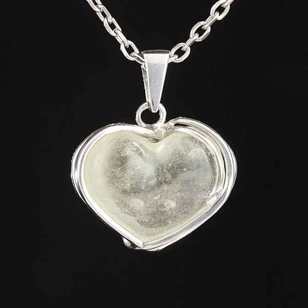 Silver pendant with Libyan glass - heart 25-88
