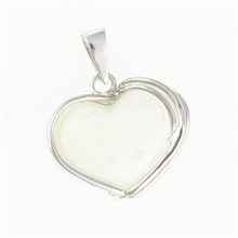 Silver pendant with Libyan glass - heart 25-88