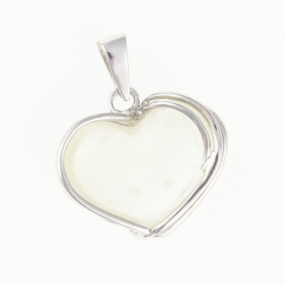 Silver pendant with Libyan glass - heart 25-88