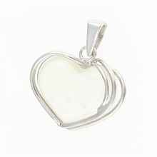 Silver pendant with Libyan glass - heart 25-88