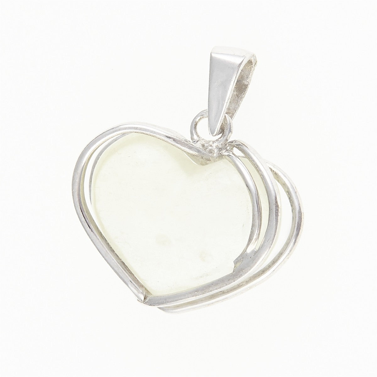 Silver pendant with Libyan glass - heart 25-88