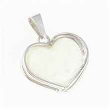 Silver pendant with Libyan glass - heart 25-88