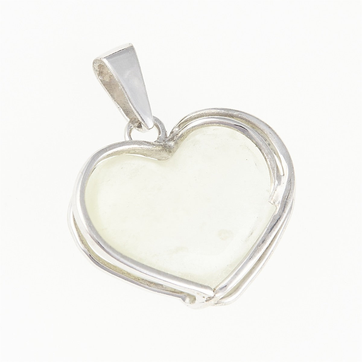 Silver pendant with Libyan glass - heart 25-88