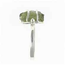 Silver ring with natural moldavite 25-011