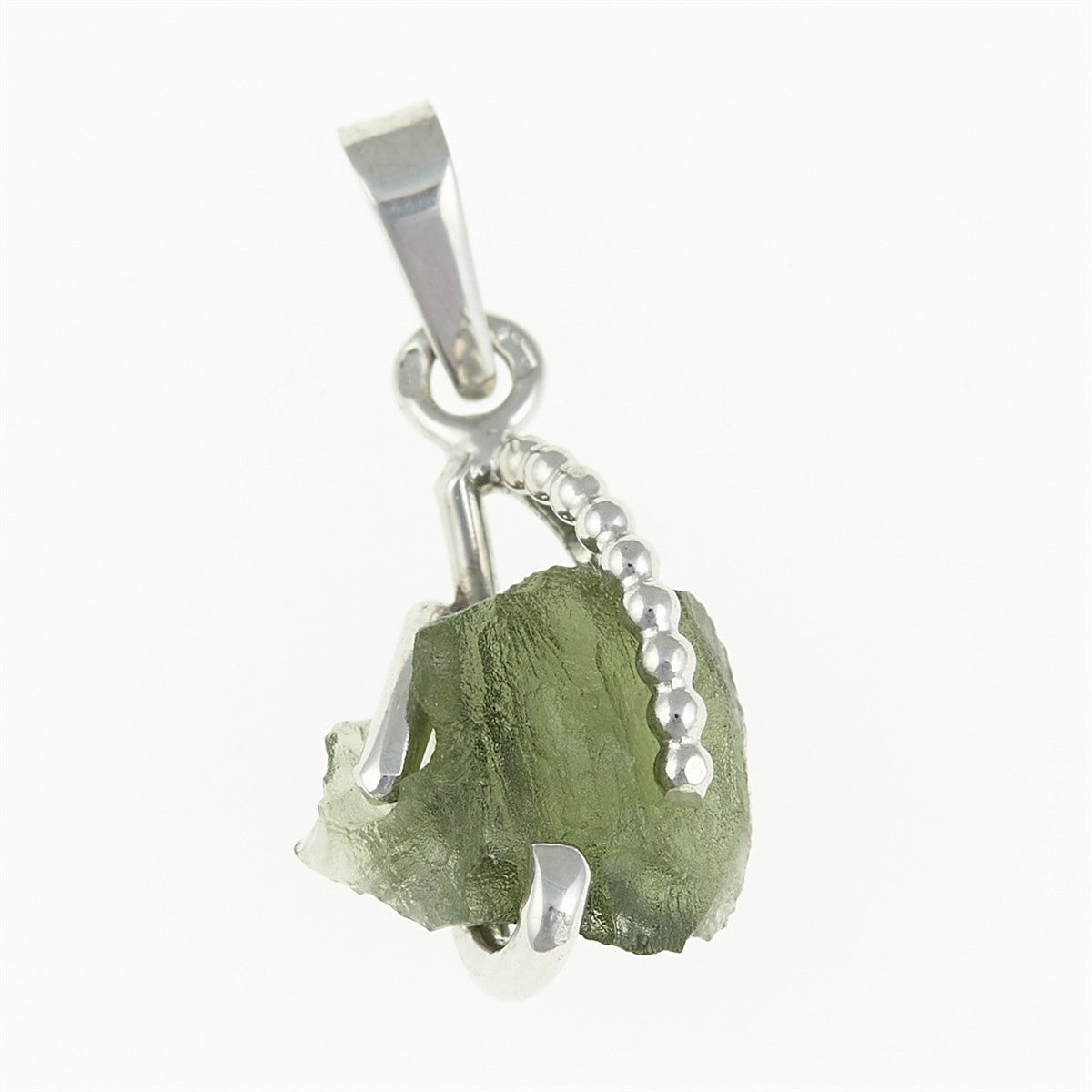 Silver pendant with moldavite 25-015