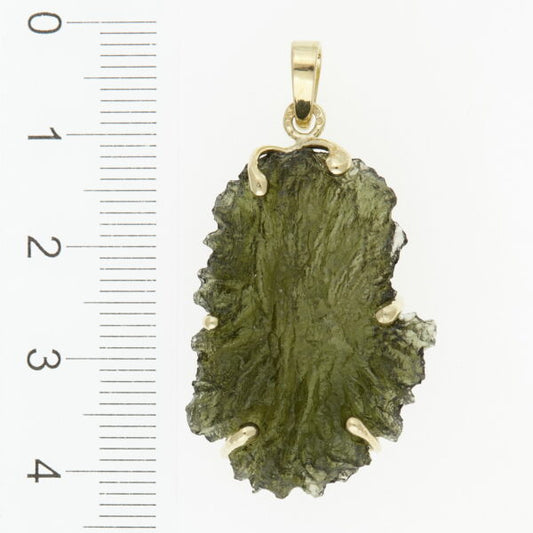 Pendente in oro con a moldavite 5665