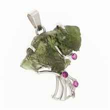 Ciondolo in argento con moldavite e zirconi – Tree of life 9598