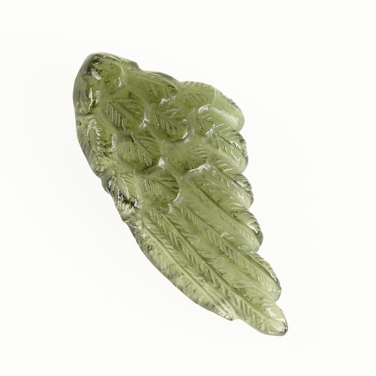 Moldavite in the shape of a wing - glyptic MF26-0312