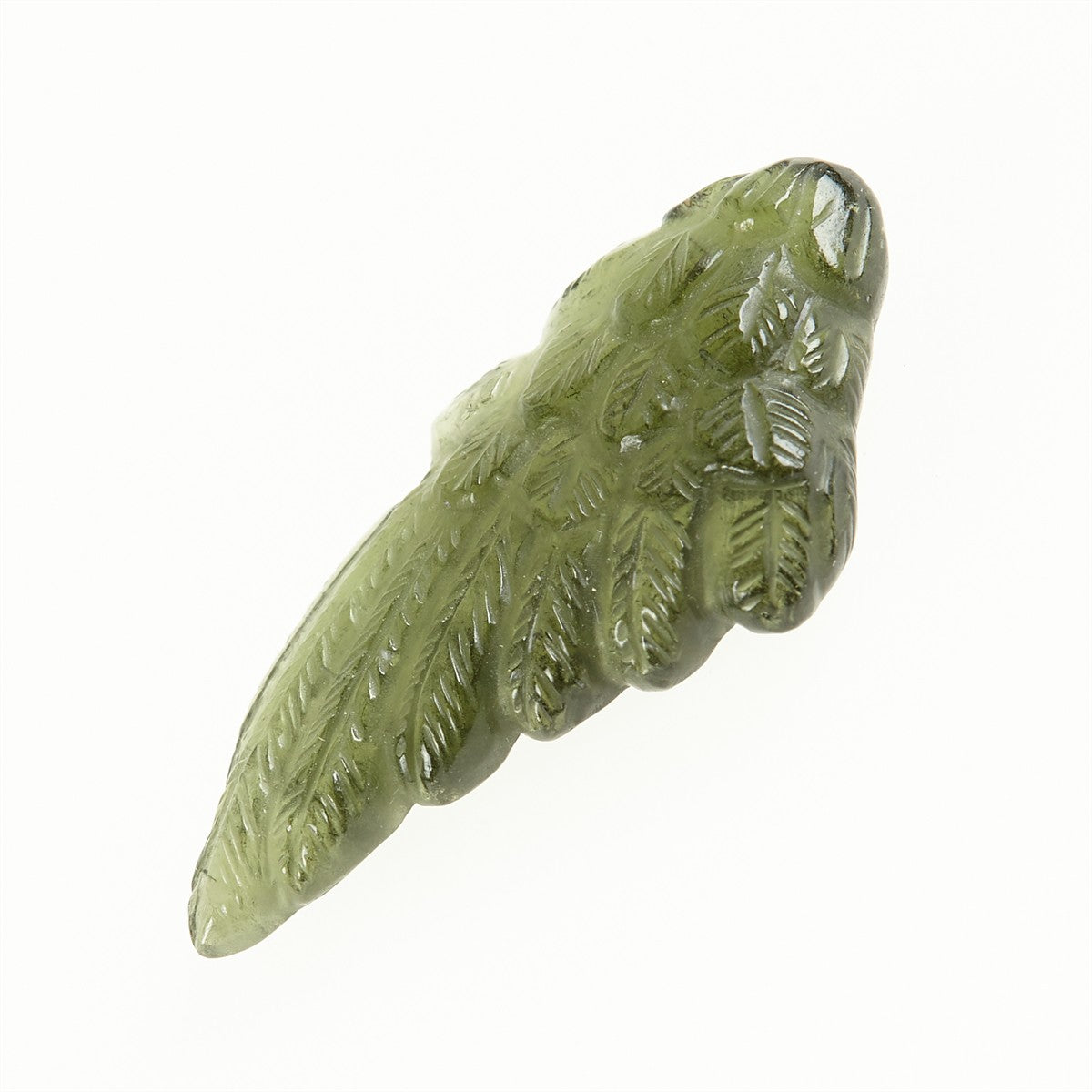 Moldavite in the shape of a wing - glyptic MF26-0312