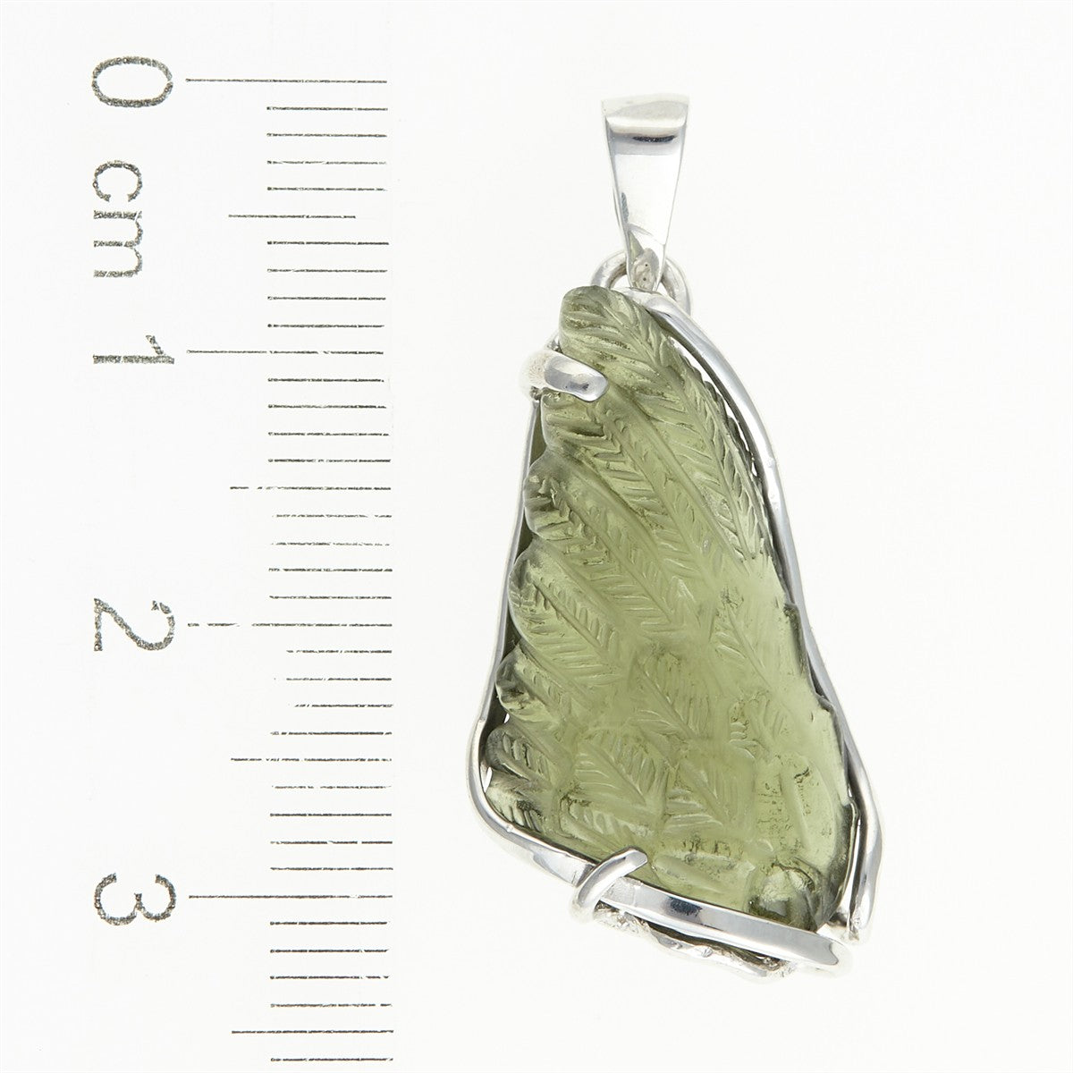 Silver pendant with moldavite - wing 26-033