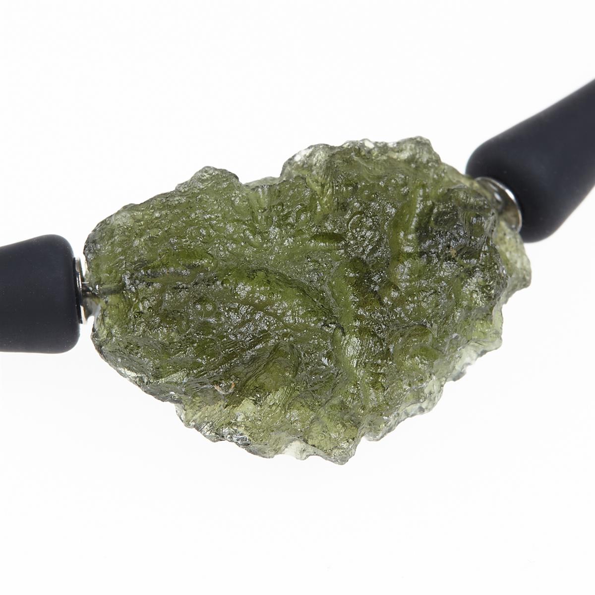Necklace with moldavite 10529