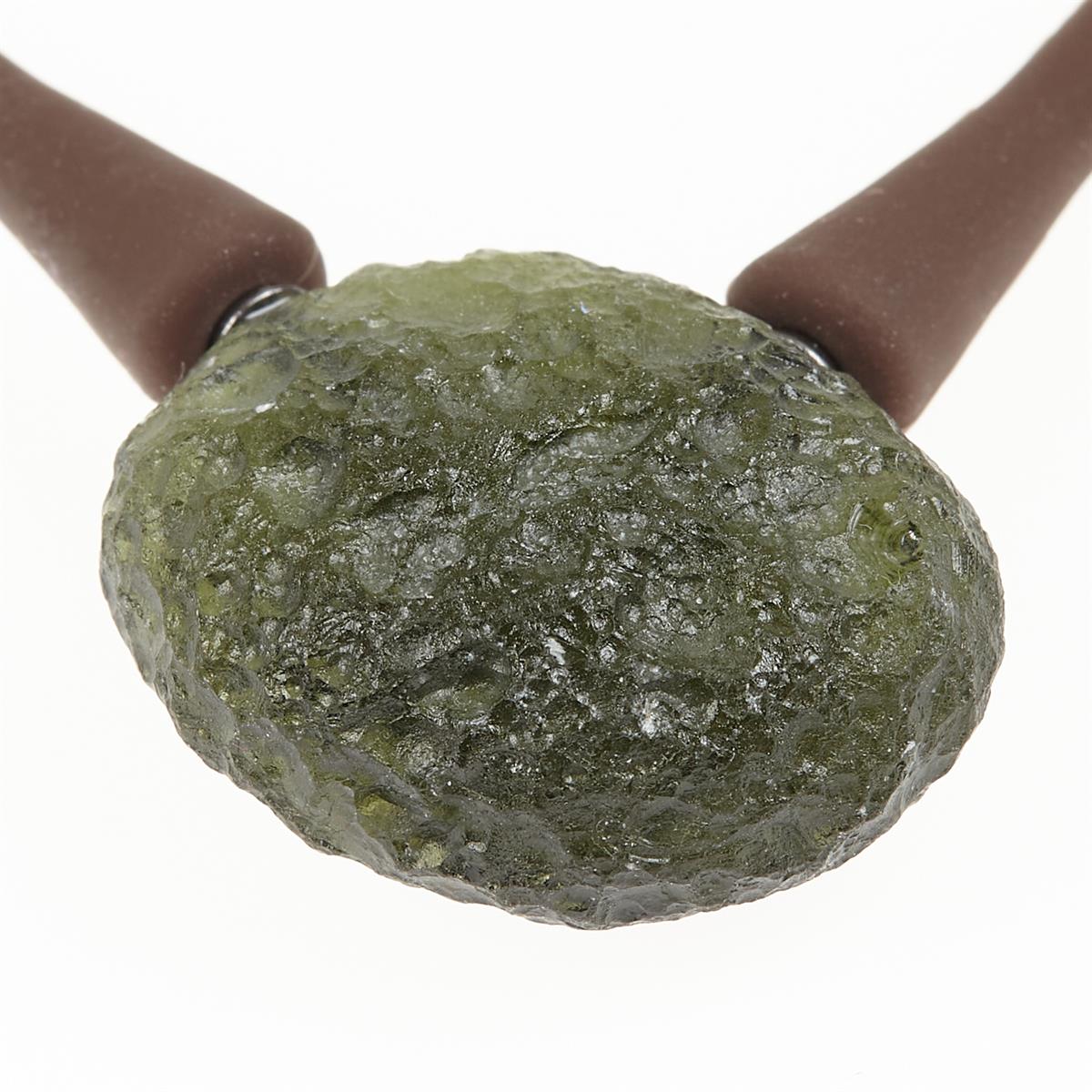 Necklace with moldavite 10555