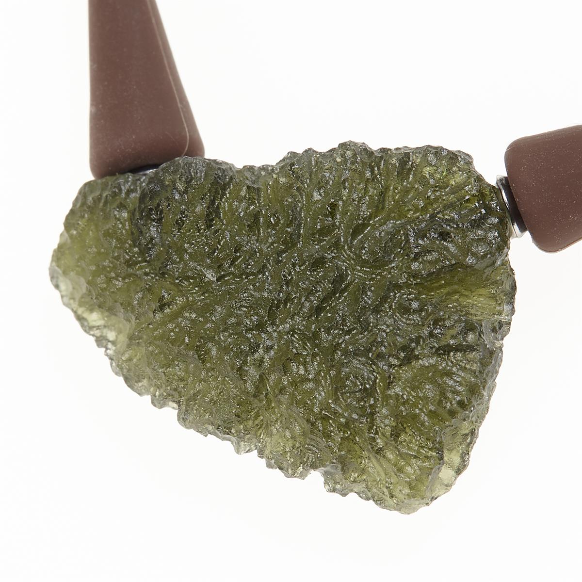 Necklace with moldavite 10559