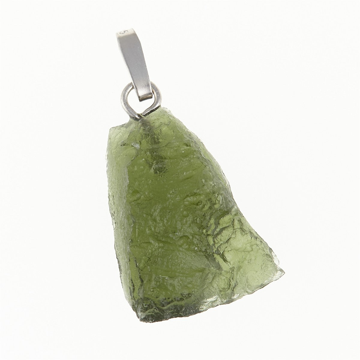 Silver pendant with moldavite 12386