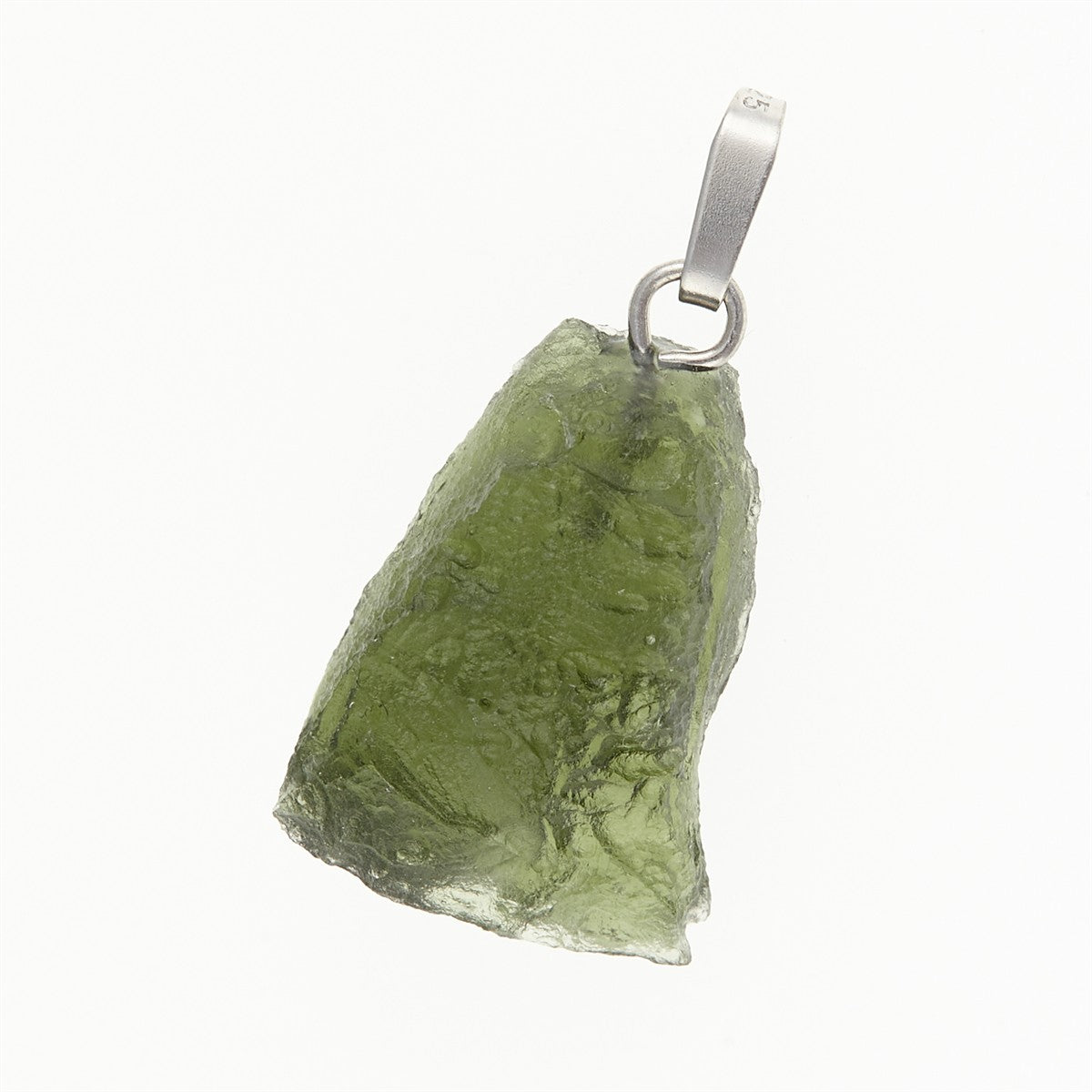 Silver pendant with moldavite 12386