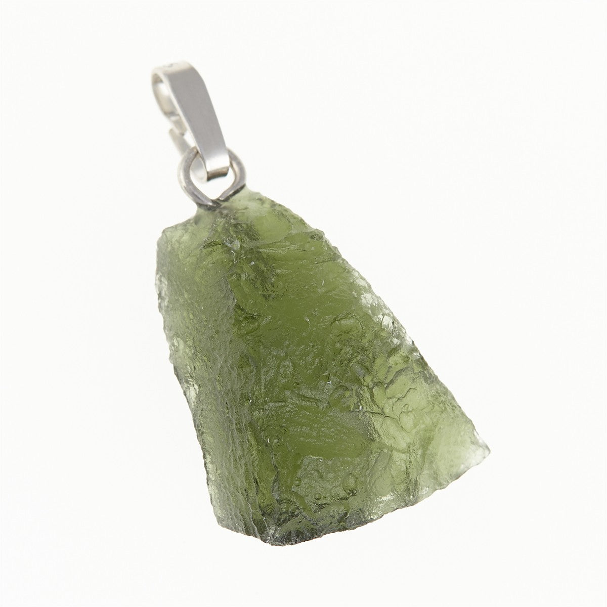 Silver pendant with moldavite 12386