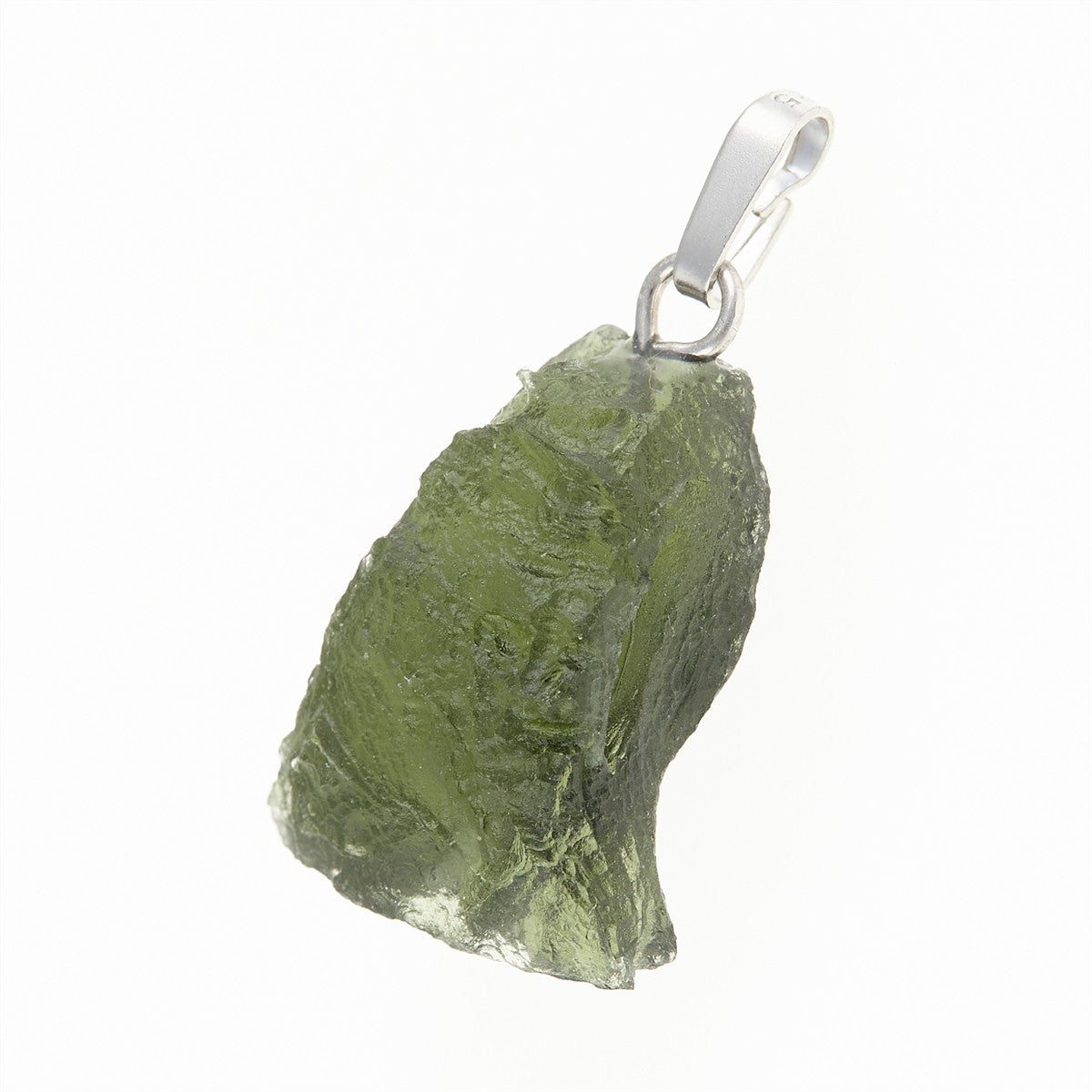 Silver pendant with moldavite 12386