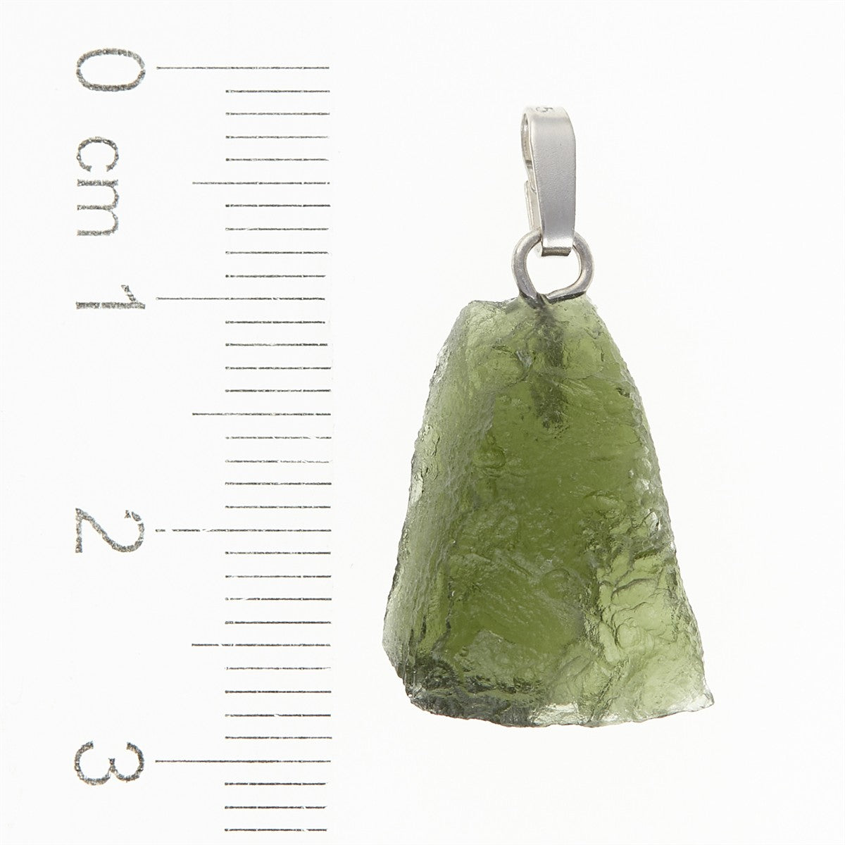 Silver pendant with moldavite 12386