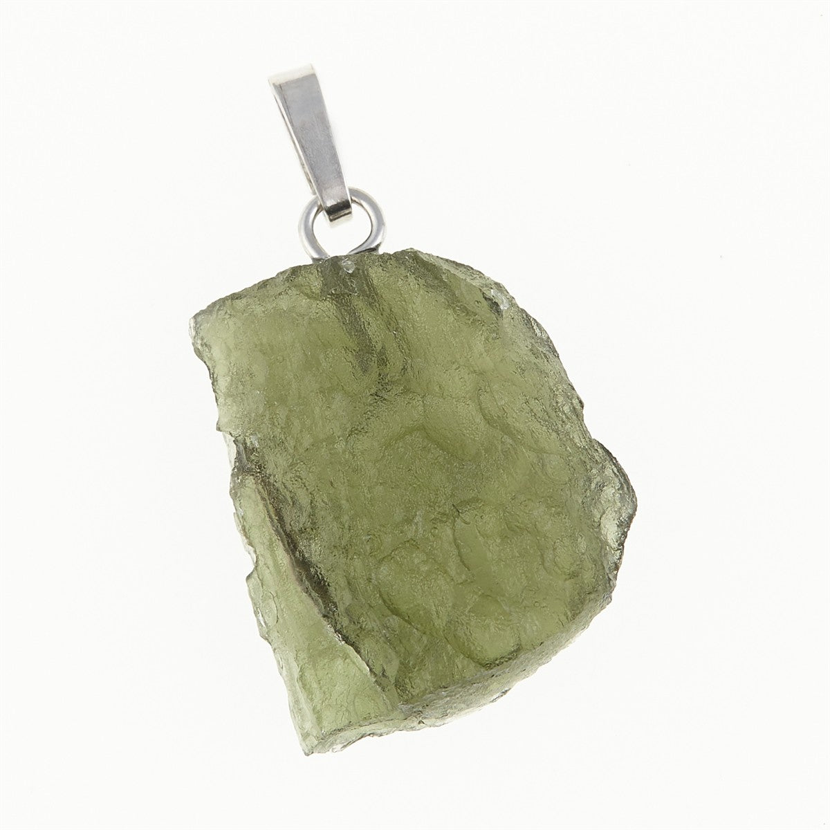 Silver pendant with moldavite 12388