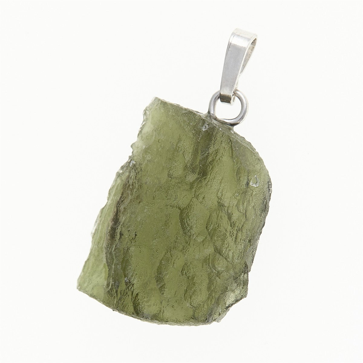 Silver pendant with moldavite 12388