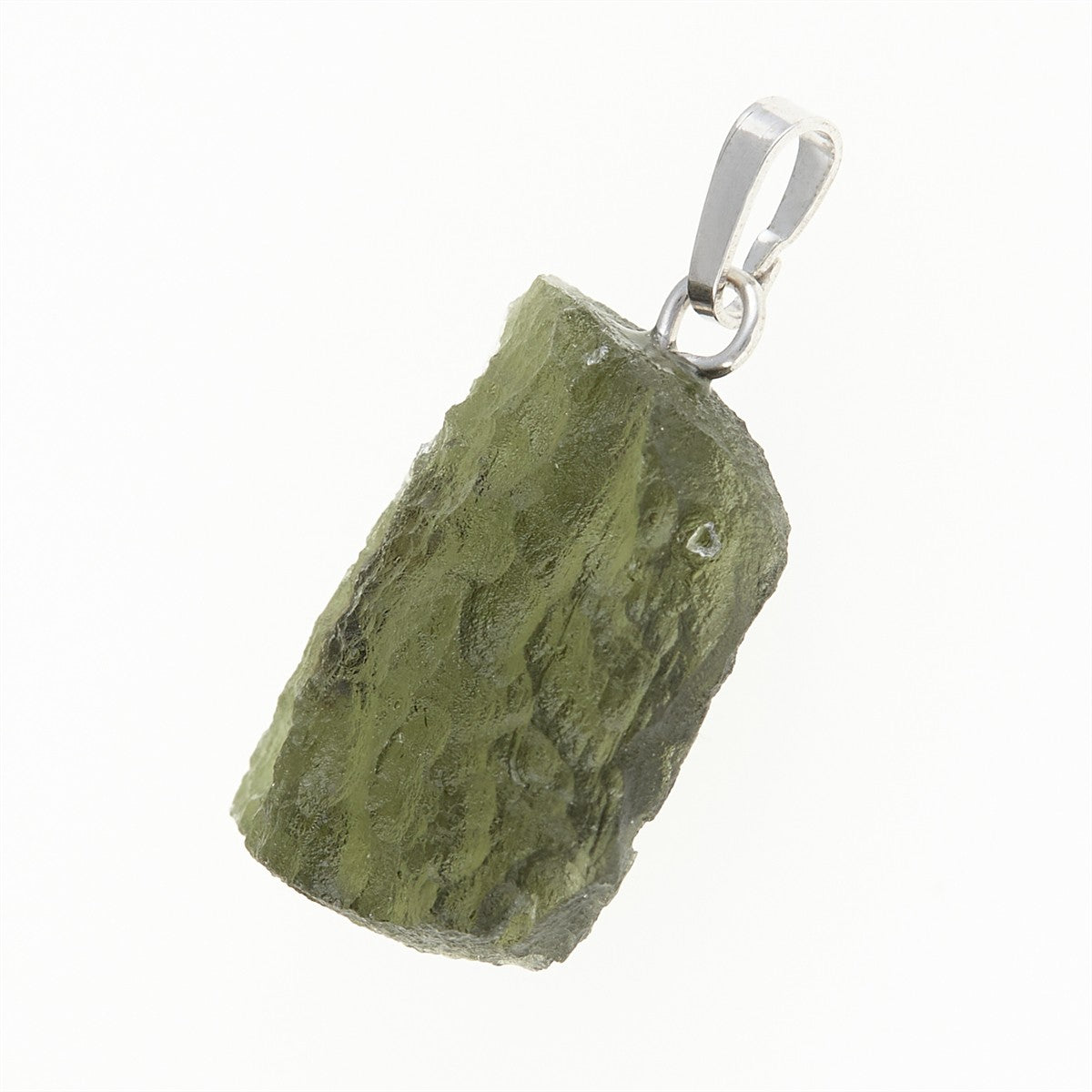 Silver pendant with moldavite 12388