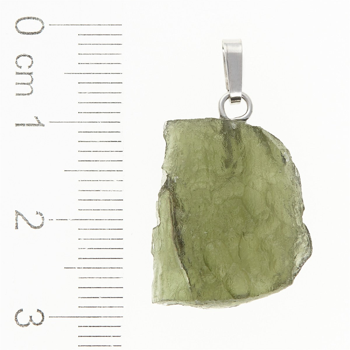 Silver pendant with moldavite 12388