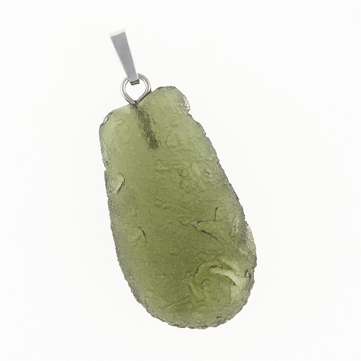 Silver pendant with moldavite 12389