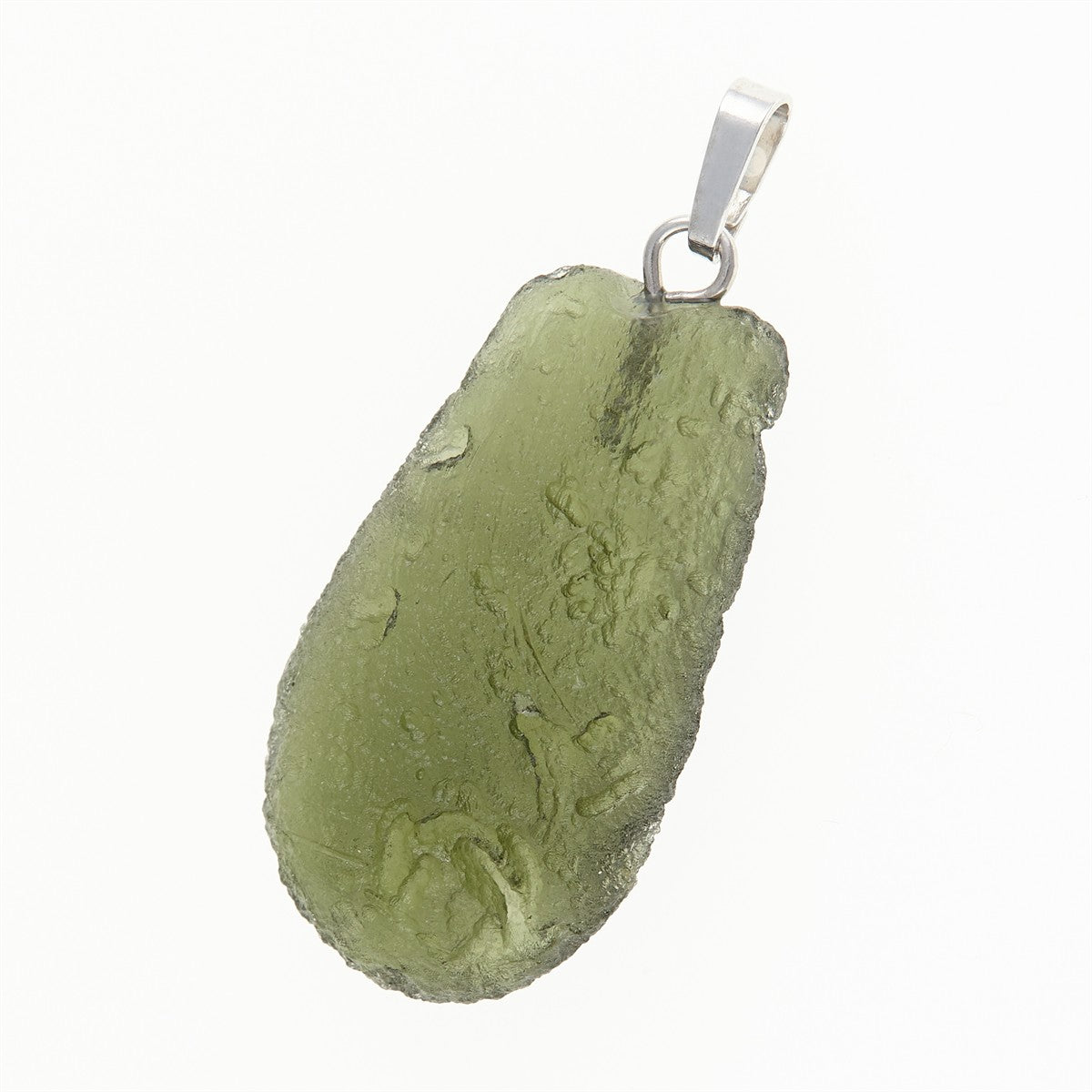 Silver pendant with moldavite 12389