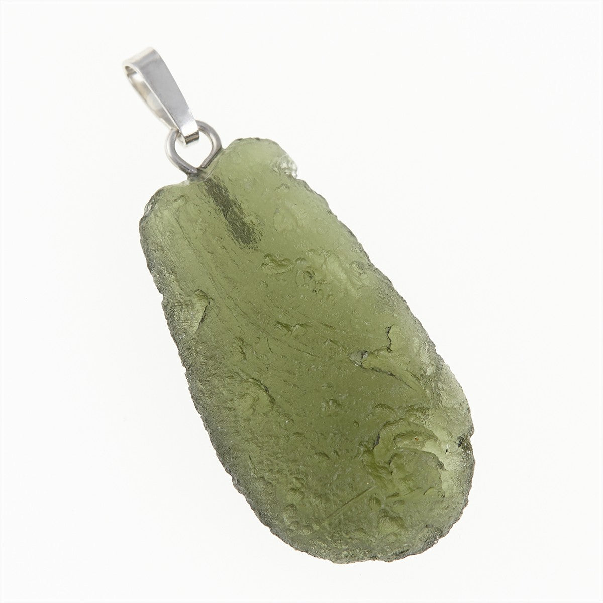 Silver pendant with moldavite 12389